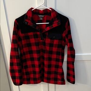 Eddie Bauer Red and Black Plaid Sweater